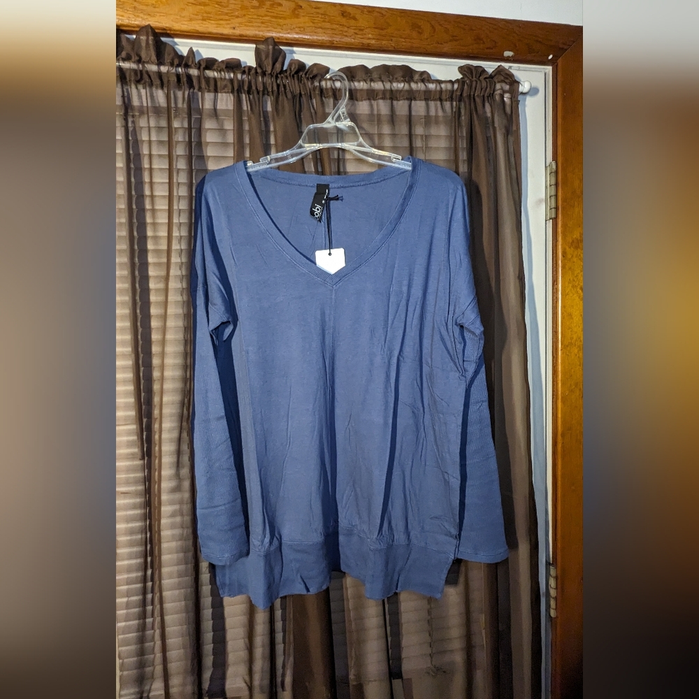 Bobi Long Sleeve Blue top Cotton